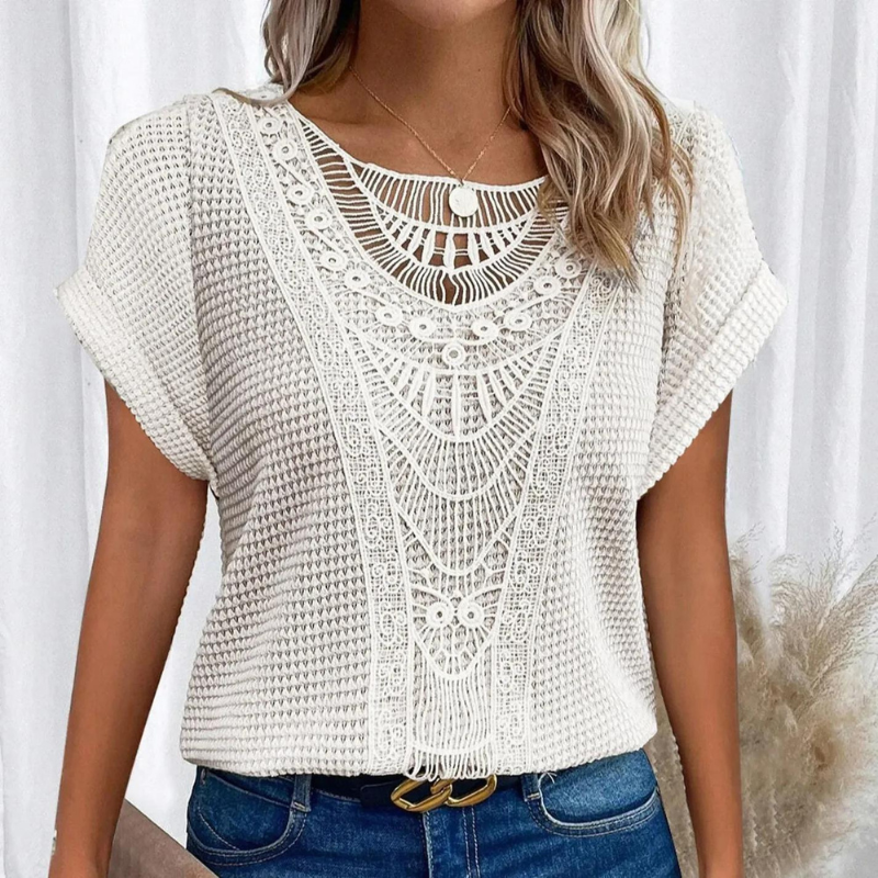 Frederika™ | Stilfuld Top med Blonde Detalje