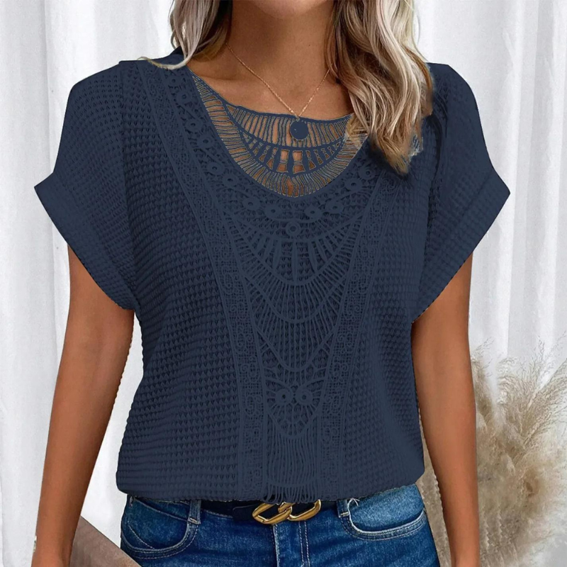 Frederika™ | Stilfuld Top med Blonde Detalje