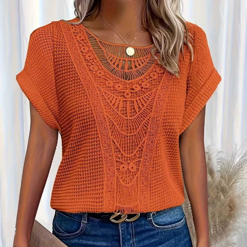 Frederika™ | Stilfuld Top med Blonde Detalje