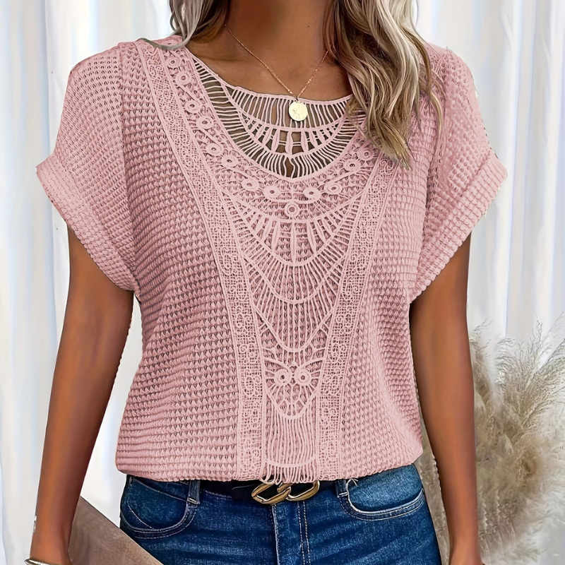 Frederika™ | Stilfuld Top med Blonde Detalje