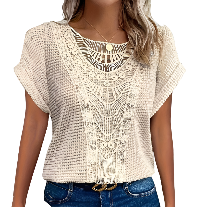 Frederika™ | Stilfuld Top med Blonde Detalje