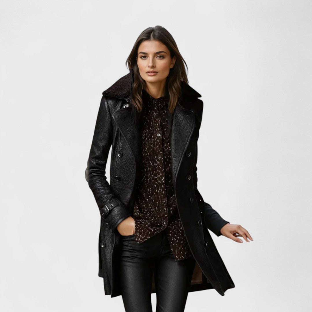 Marie - Elegant 3/4 læderfrakke