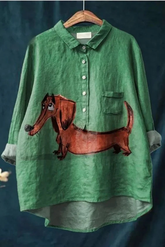Frederika® | Bluse med hundeprint