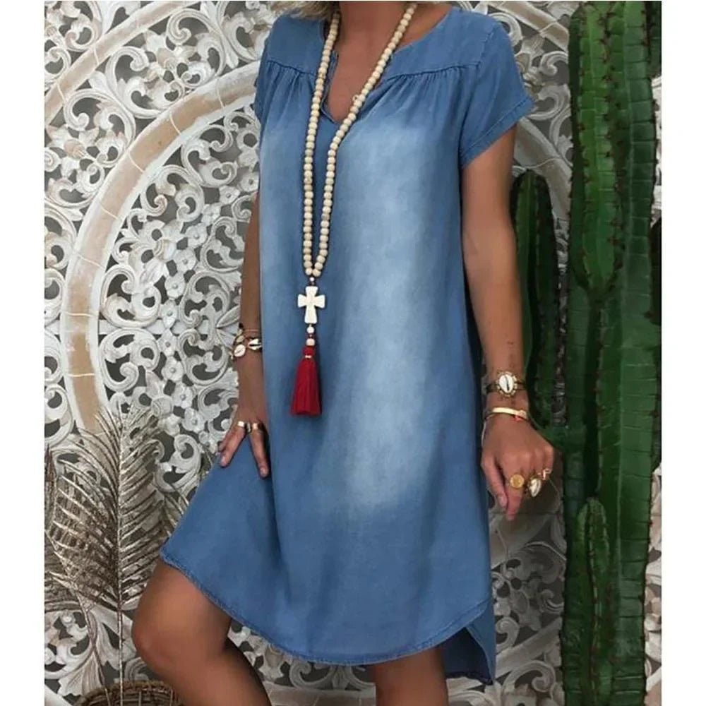 Frederika™ | Afslappet Denim Sommerkjole