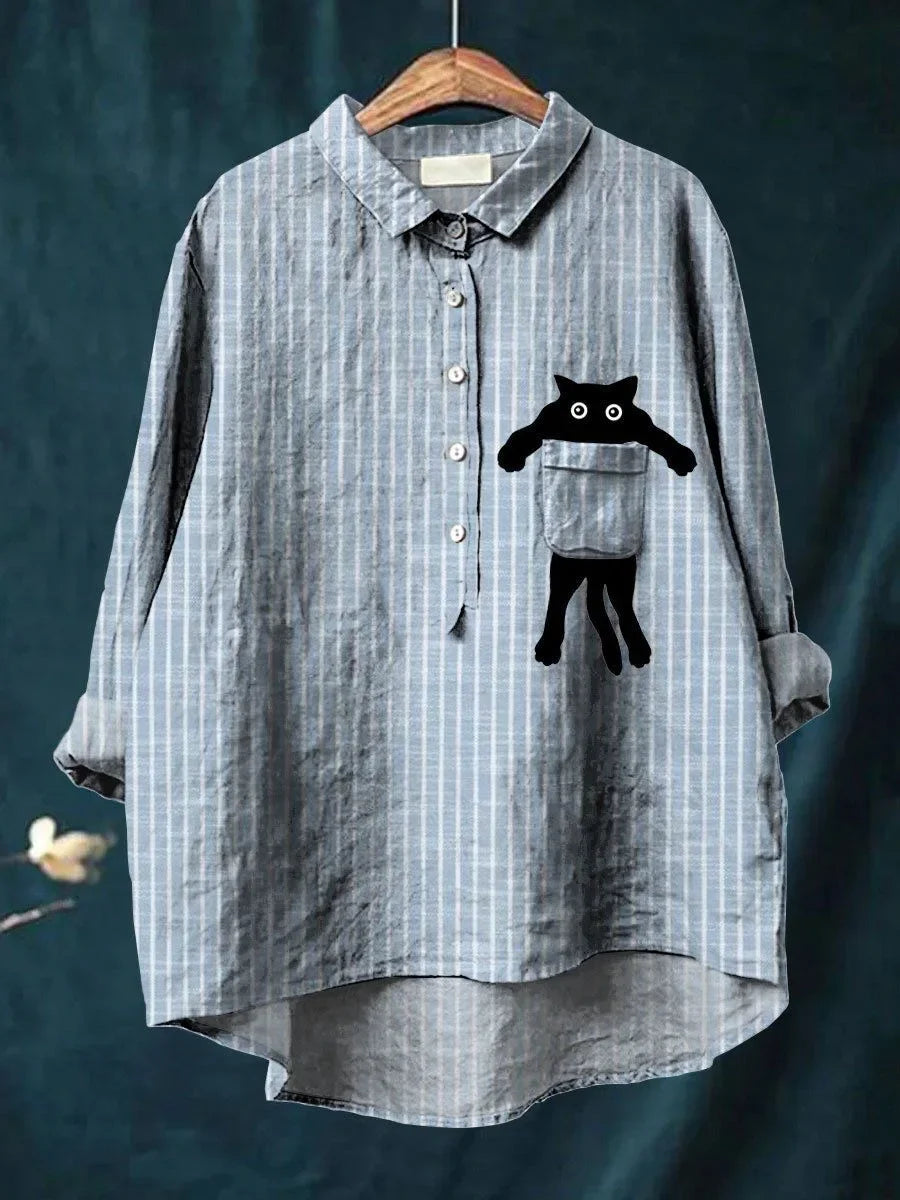 Frederika® | Casual Skjorte med Lommeprint