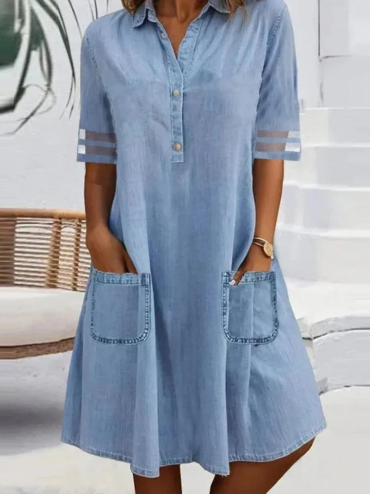 Frederika™ | Denim Letvægtskjole
