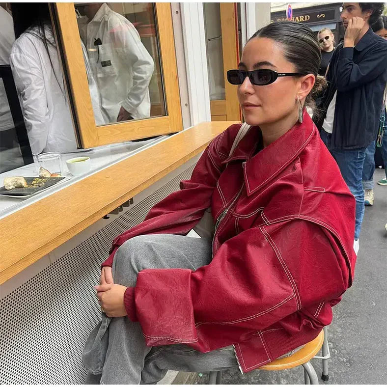 Frederika™ | Oversized Læderjakke