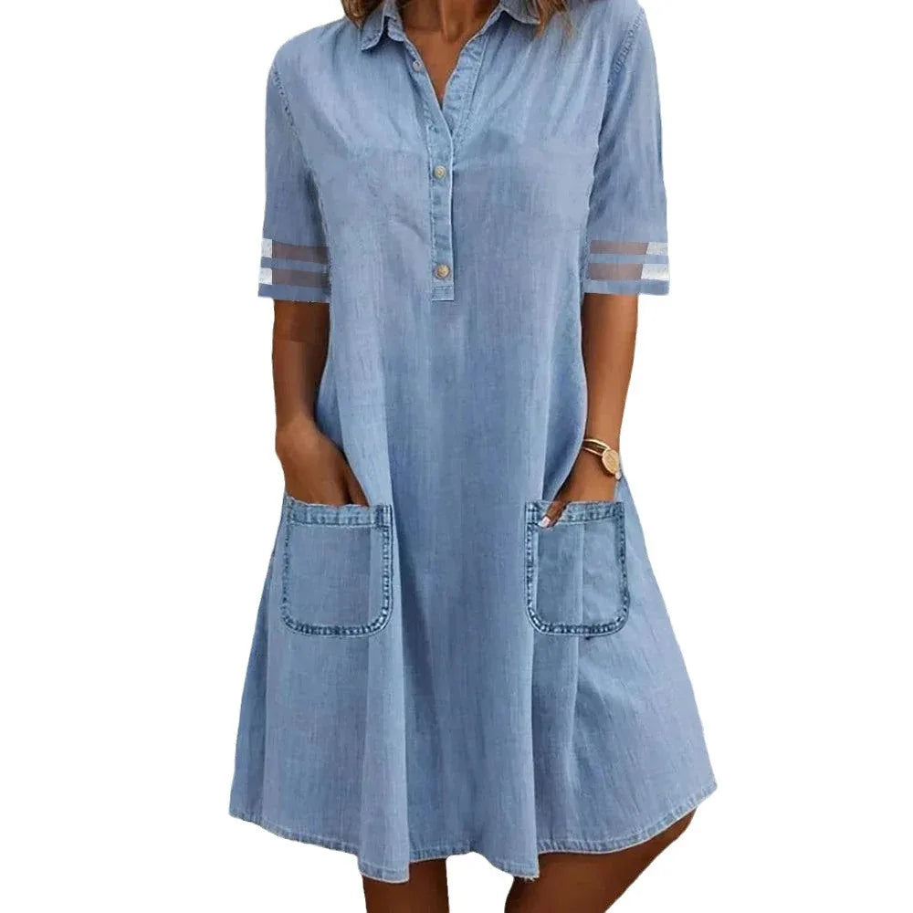 Frederika™ | Denim Letvægtskjole