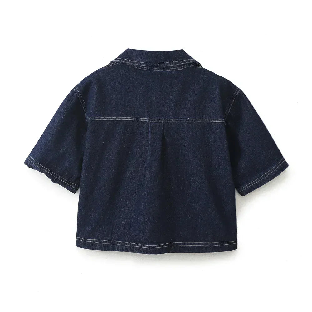 Frederika™ | V-hals Denim Sæt
