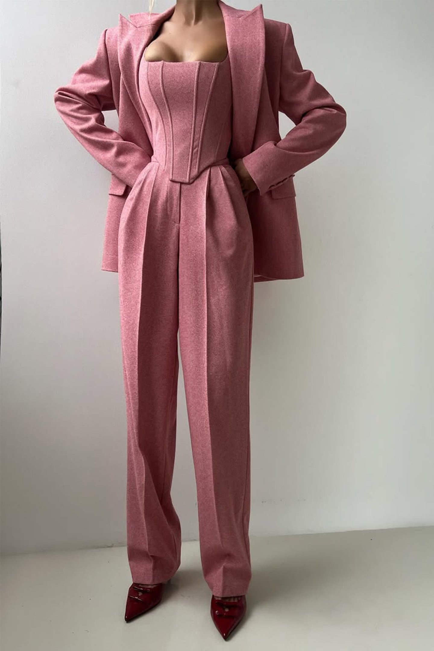 Frederika™ | Tre-delt sæt med dobbeltradet blazer