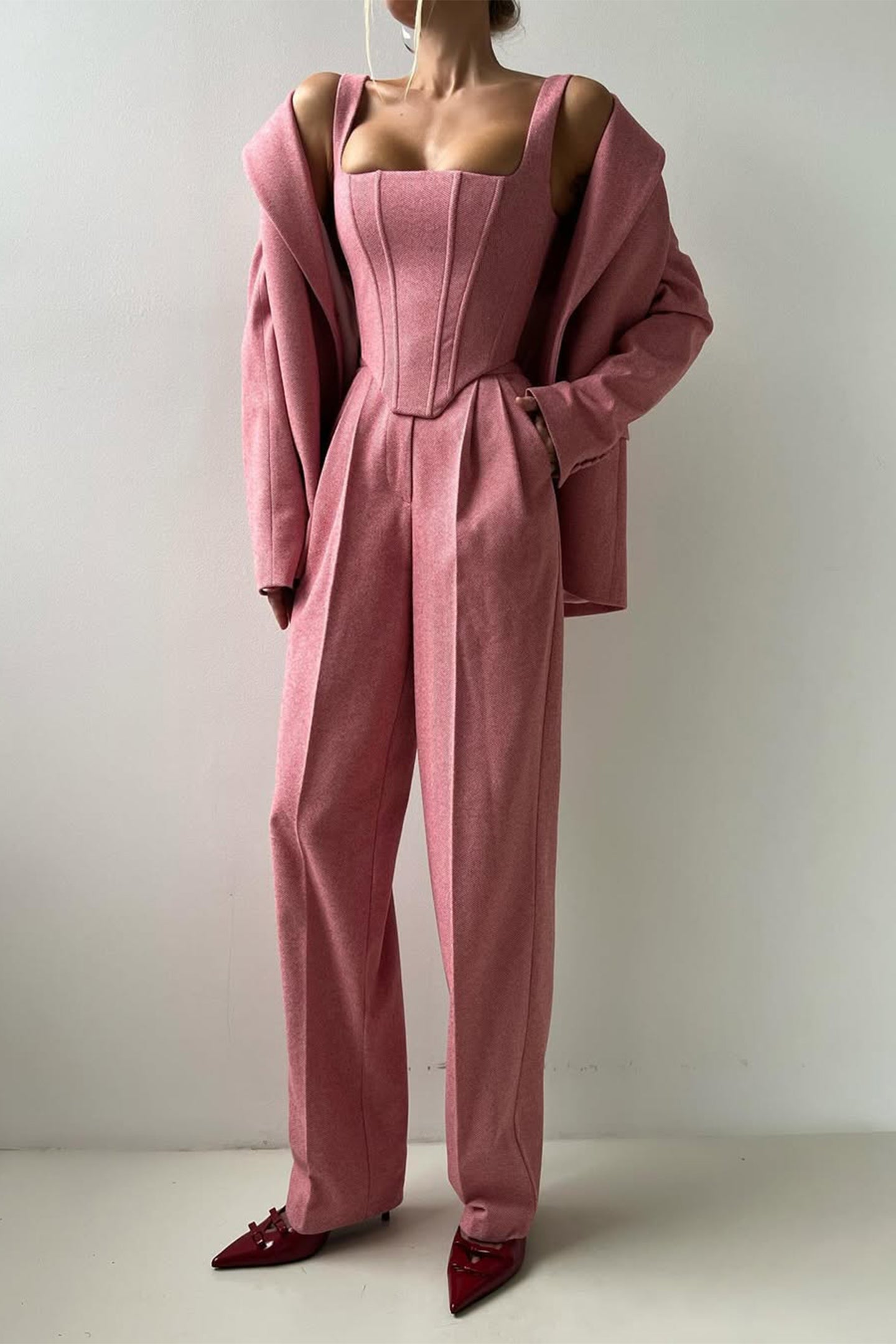 Frederika™ | Tre-delt sæt med dobbeltradet blazer