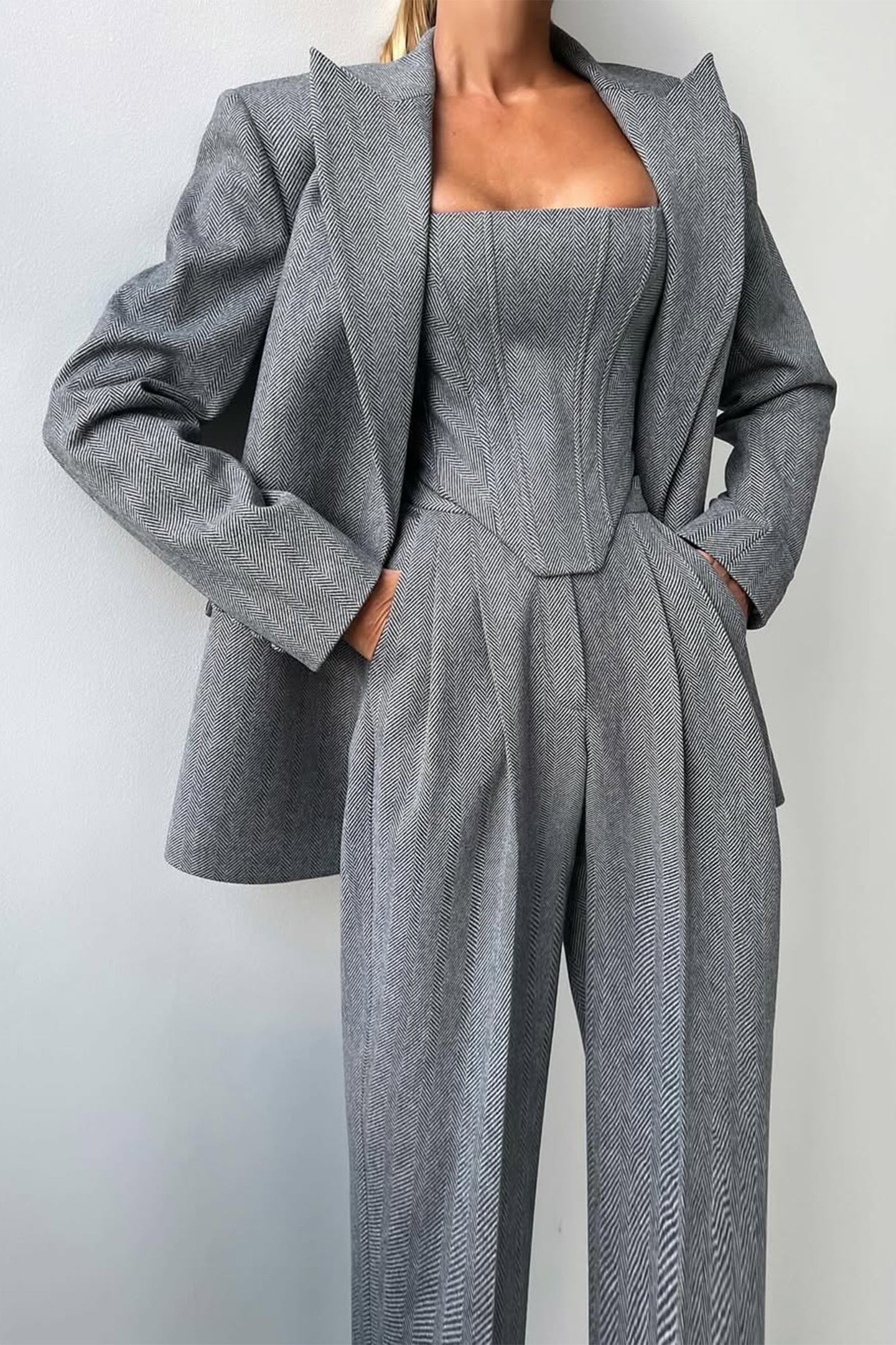 Frederika™ | Tre-delt sæt med dobbeltradet blazer