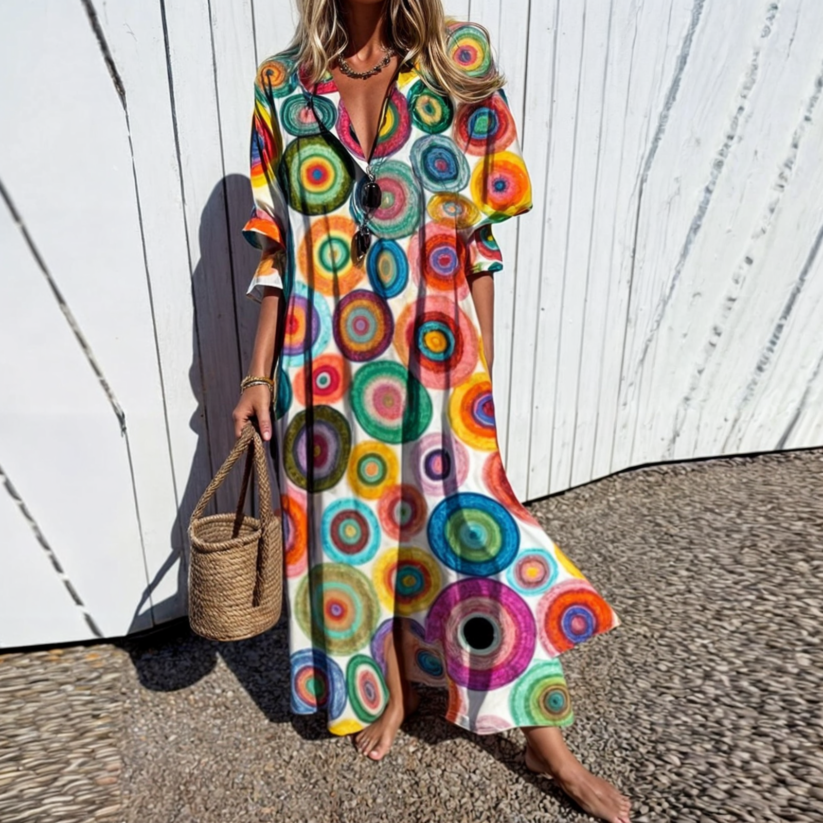 Frederika™ | Livlig Blomstret Skjortekjole