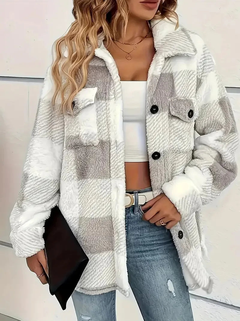 Frederika™ | Stilfuld Ternet Fleecejakke