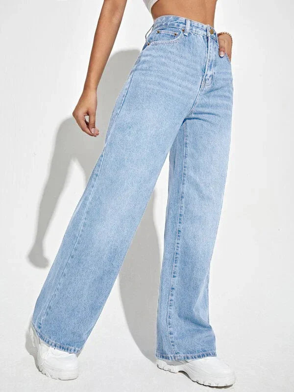 Frederika™ Jeans med vide ben