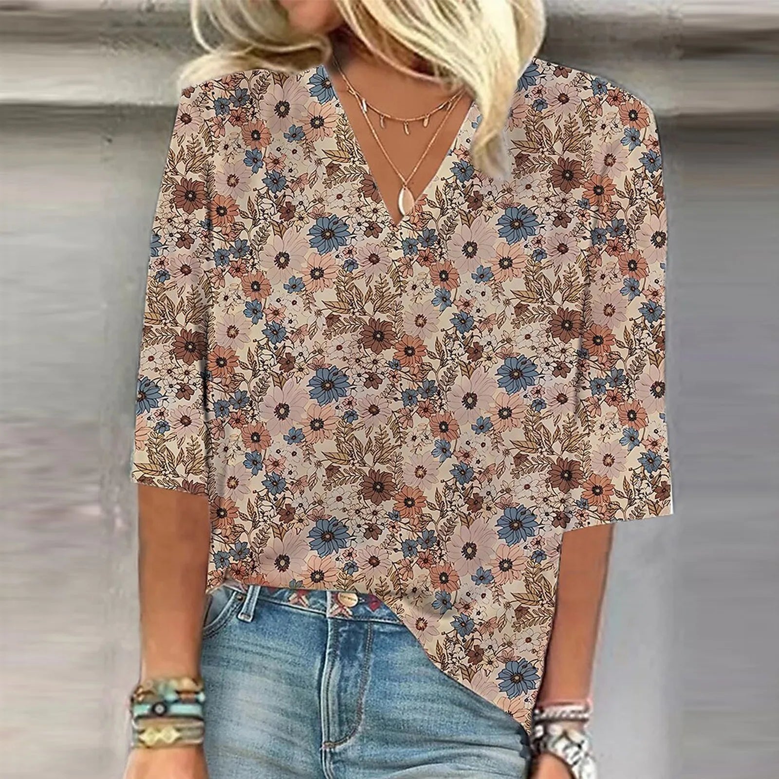 Mary™ | Vibrant Print Boho Bluse