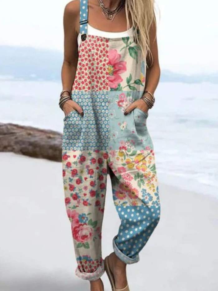 Frederika  | Jumpsuit med vintage blomstertryk