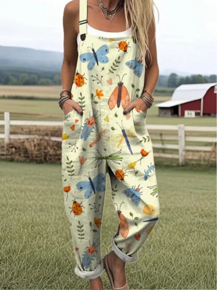 Frederika | Jumpsuit med sjovt insektmønster