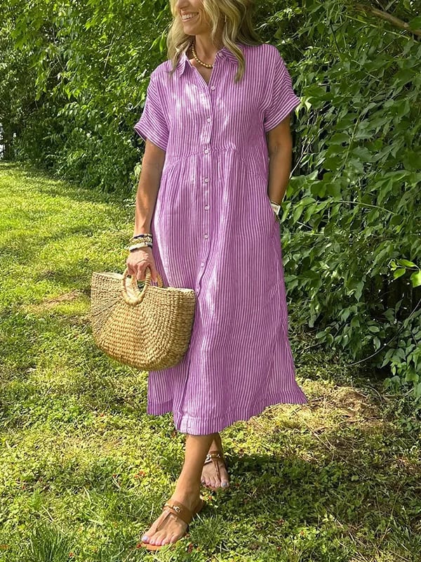 Frederika | elegant stribet kjole