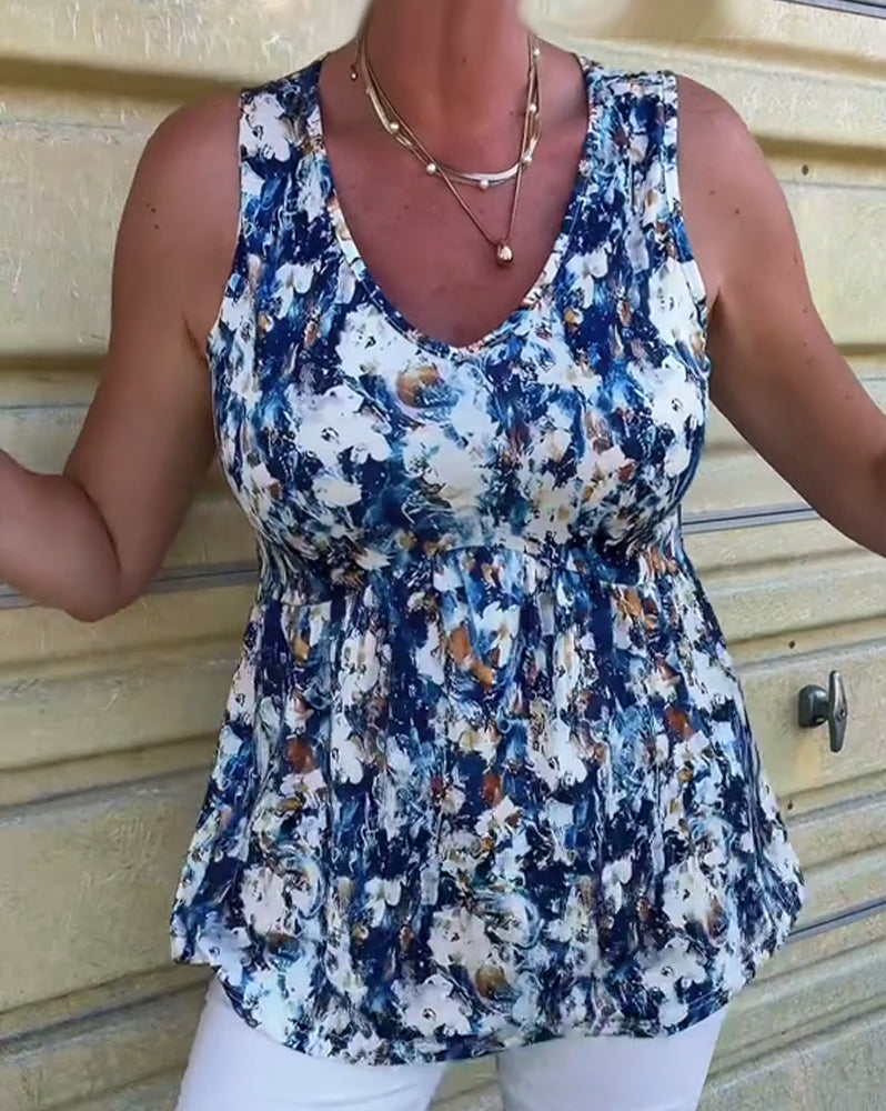 Sexet ærmeløs tanktop med print
