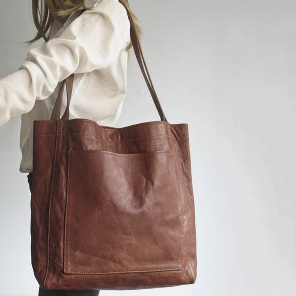 Frederika™ | Rummelig Læder Tote Taske