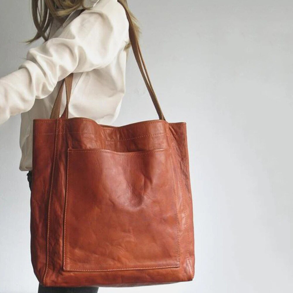 Frederika™ | Rummelig Læder Tote Taske