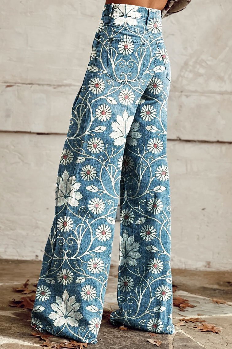 Frederika™ | Boho Blomstrede Wide-Leg Bukser