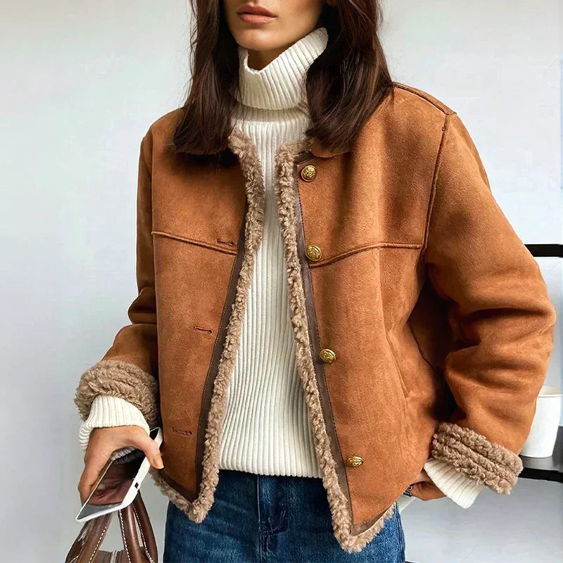 Frederika™ | Stilfuld Jakke med Sherpa-for