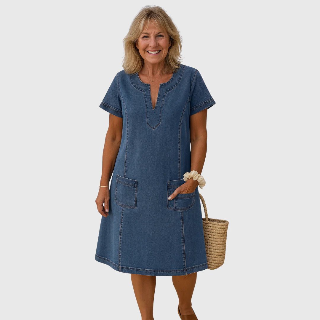 Frederika™ | Blød Denimkjole