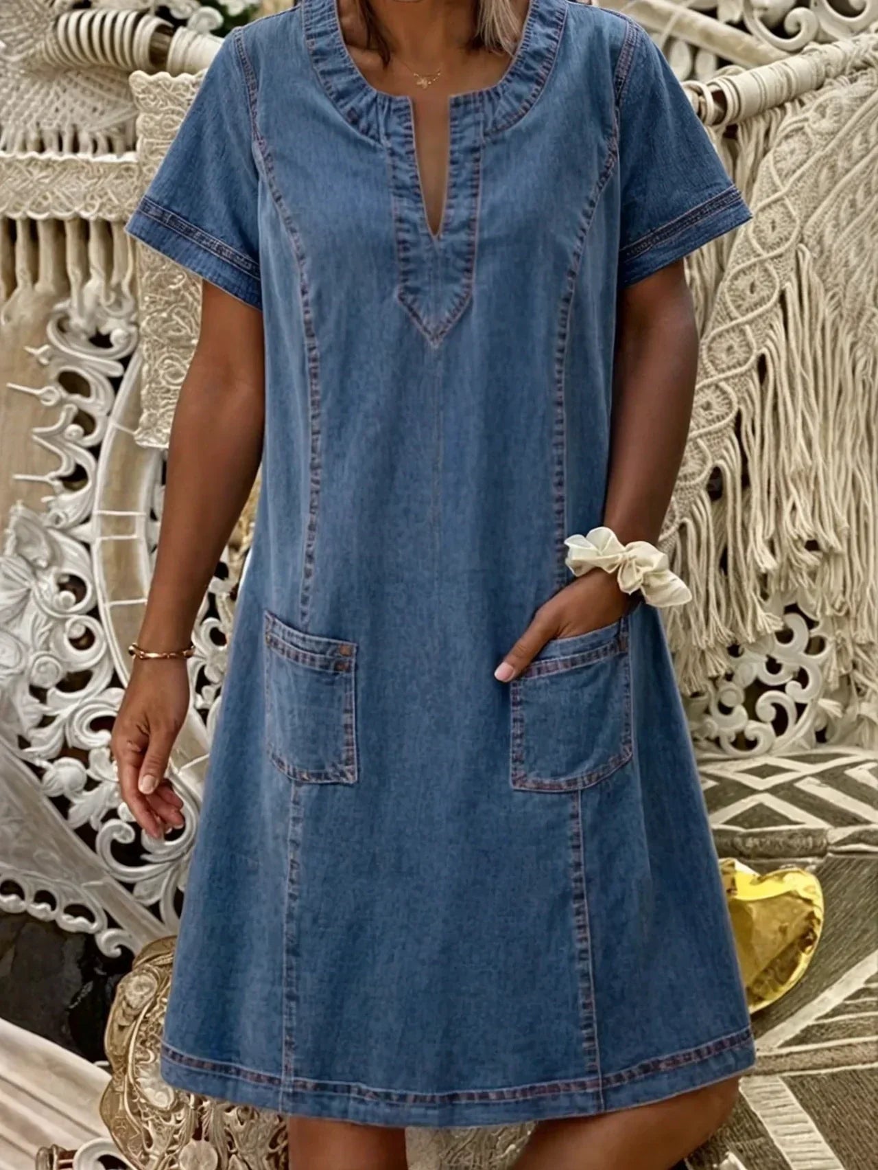 Frederika™ | Blød Denimkjole