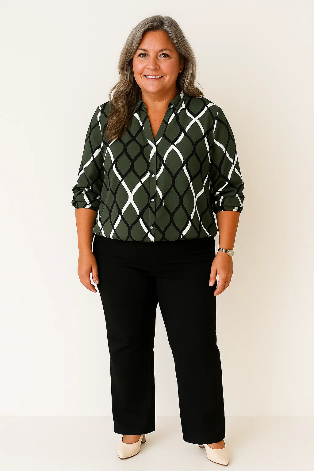 Janny™ | Casual Bluse med Lange Ærmer og Elegant Mønster