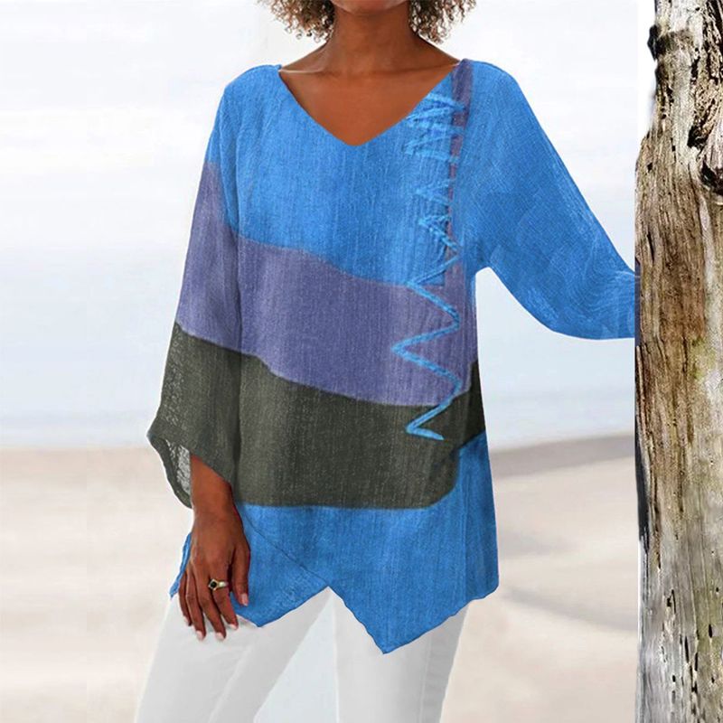 Betty™ | Stilfuld V-hals Color Block Top