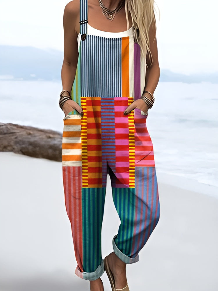 Frederika | Farve Pop Stripe Overalls