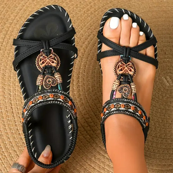 Signe – Ortopædiske sandaler med boho-detaljer