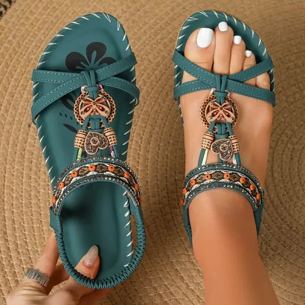 Signe – Ortopædiske sandaler med boho-detaljer