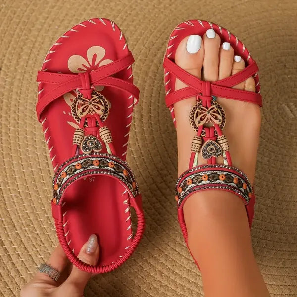 Signe – Ortopædiske sandaler med boho-detaljer