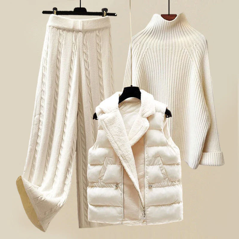 Frederika™ | Beige strik sæt